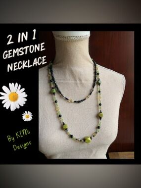 2-in-1 Gemstone Beaded Necklace